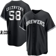 Rob Zastryzny Youth Milwaukee Brewers Black/White Replica Jersey
