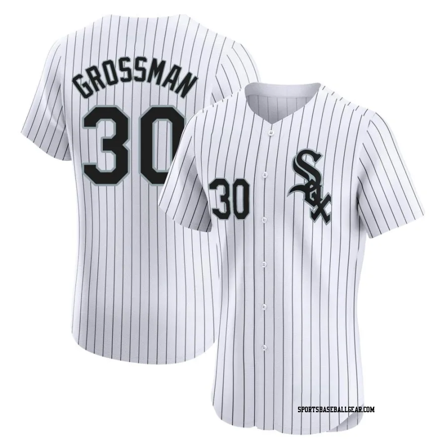 Robbie Grossman Men's Chicago White Sox White Elite Home Jersey