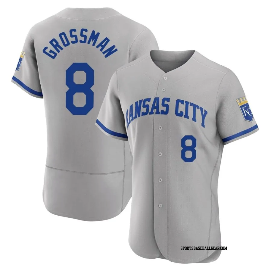 Robbie Grossman Men's Kansas City Royals Gray Authentic 2022 Road Jersey