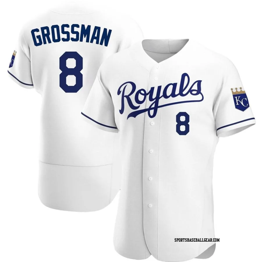 Robbie Grossman Men's Kansas City Royals White Authentic Home Jersey