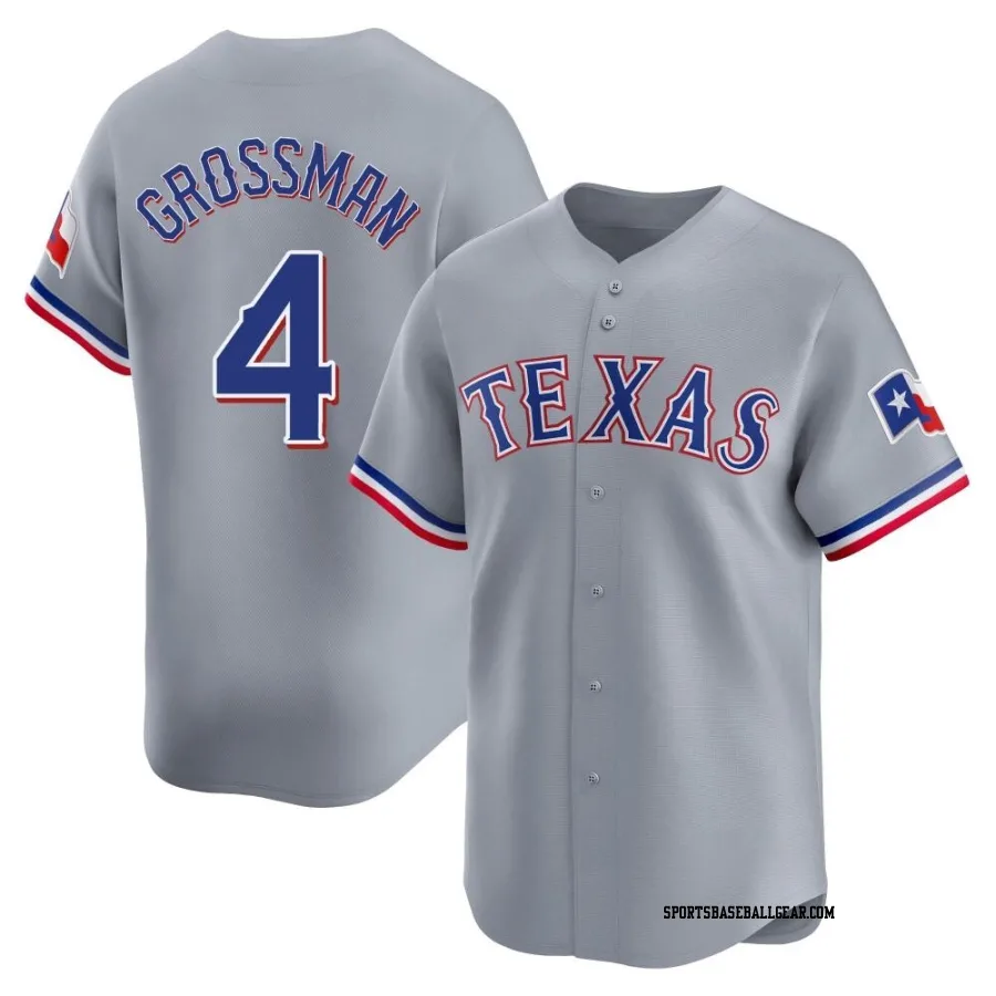Robbie Grossman Men's Texas Rangers Gray Limited Away Jersey