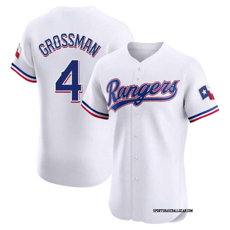 Robbie Grossman Men's Texas Rangers White Elite Home Jersey