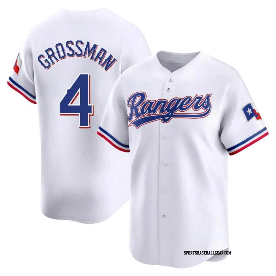 Robbie Grossman Men's Texas Rangers White Limited Home Jersey