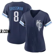Robbie Grossman Women's Kansas City Royals Navy Authentic 2022 City Connect Jersey