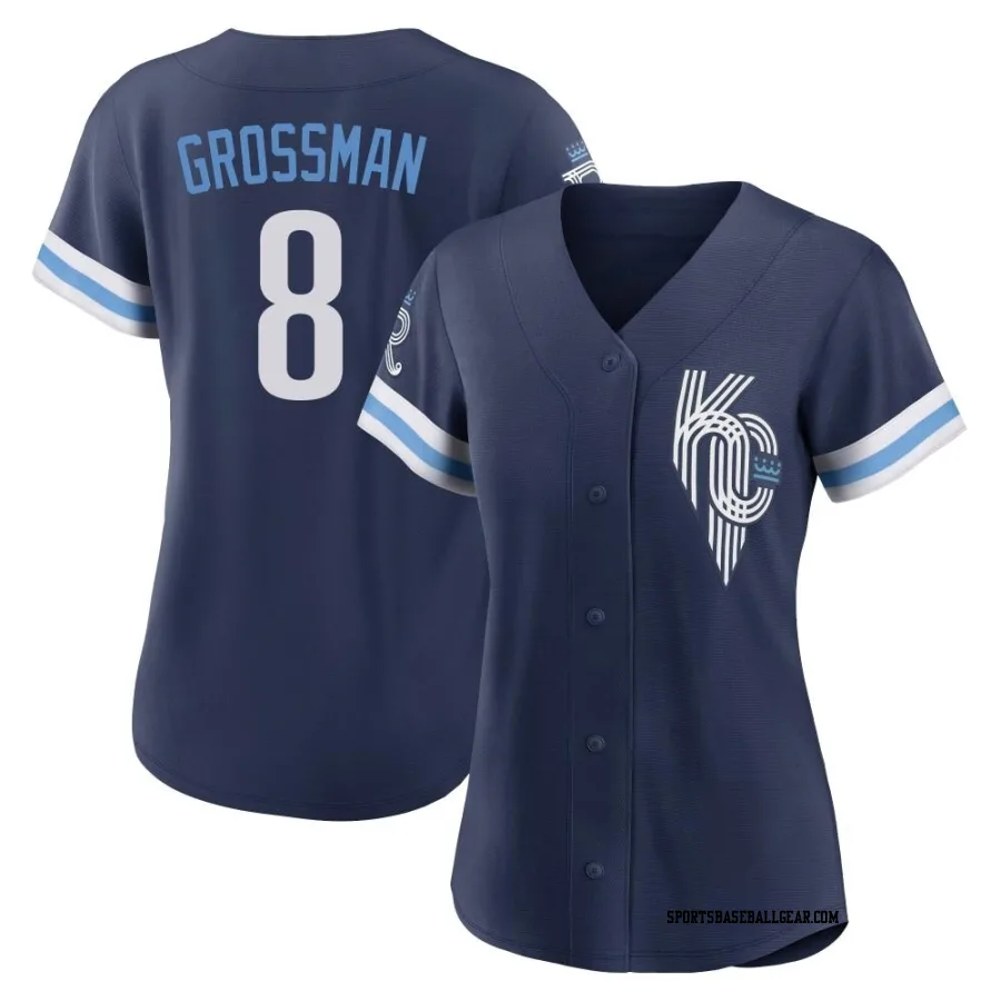 Robbie Grossman Women's Kansas City Royals Navy Authentic 2022 City Connect Jersey