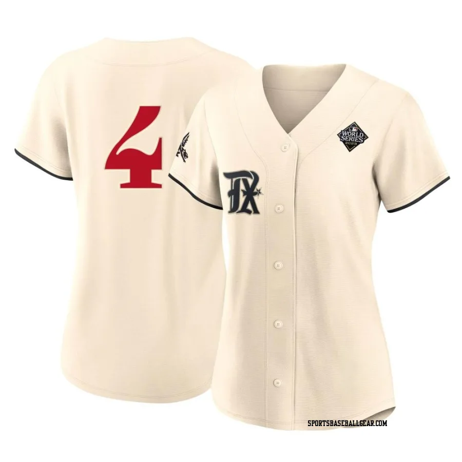 Robbie Grossman Women's Texas Rangers Cream Replica 2023 City Connect 2023 World Series Jersey