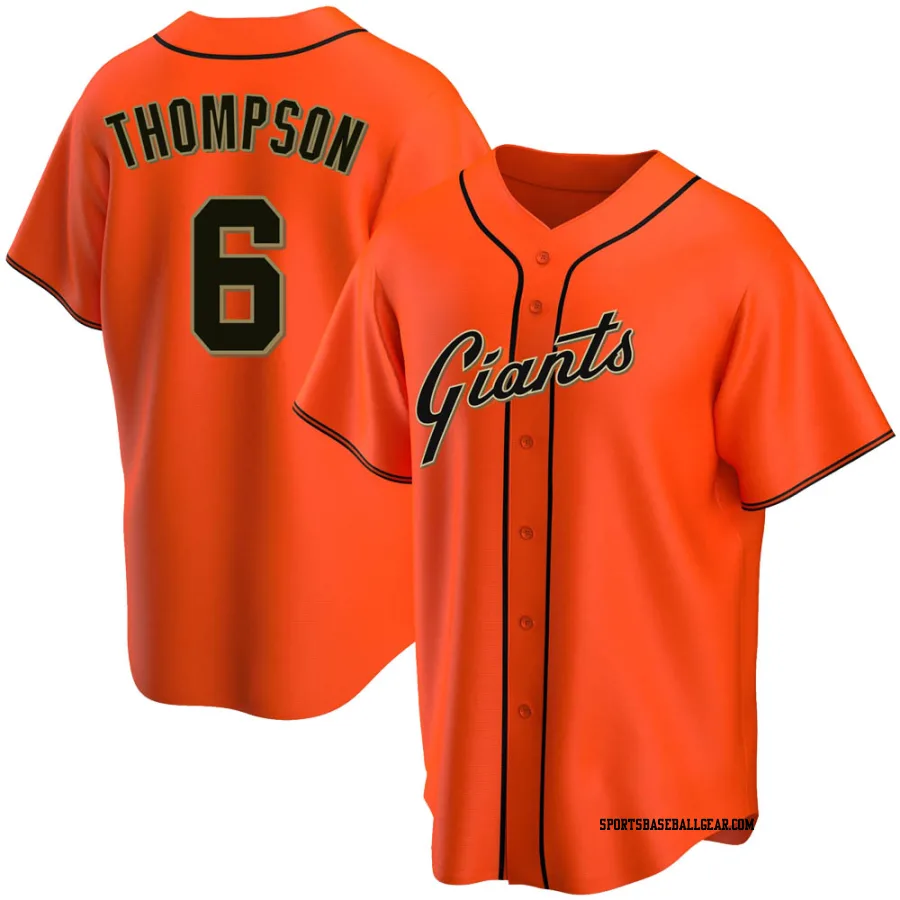 Robby Thompson Men's San Francisco Giants Orange Replica Alternate Jersey