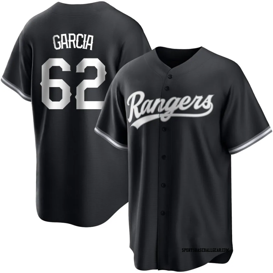 Robert Garcia Men's Texas Rangers Black/White Replica Jersey