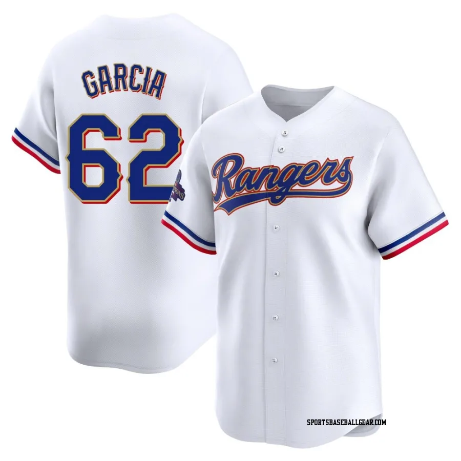 Robert Garcia Men's Texas Rangers Gold Limited White 2024 Collection Jersey
