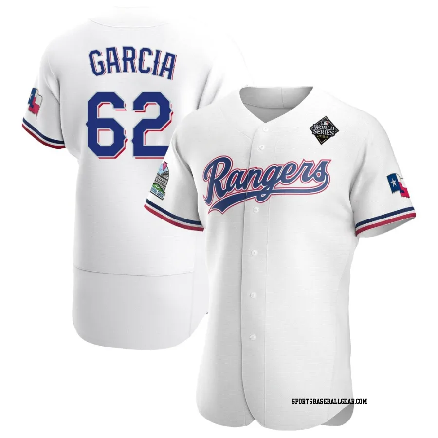 Robert Garcia Men's Texas Rangers White Authentic Home 2023 World Series Jersey