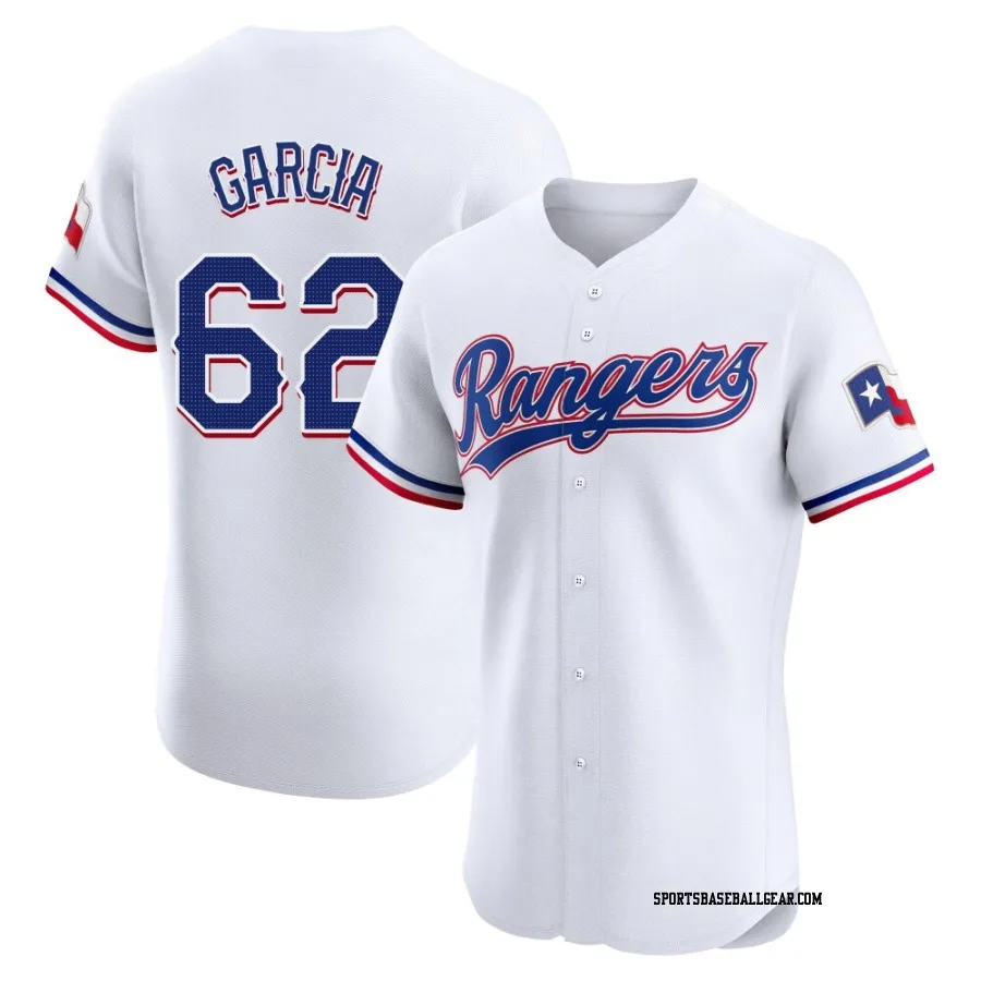 Robert Garcia Men's Texas Rangers White Elite Home Jersey