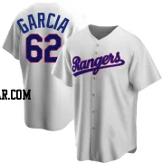 Robert Garcia Men's Texas Rangers White Replica Home Cooperstown Collection Jersey