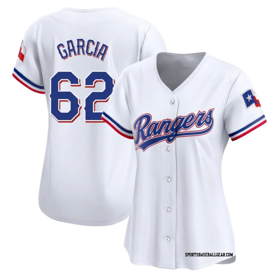 Robert Garcia Women's Texas Rangers White Limited Home Jersey