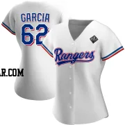 Robert Garcia Women's Texas Rangers White Replica Home 2023 World Series Jersey