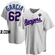 Robert Garcia Youth Texas Rangers White Replica Home Cooperstown Collection 2023 World Series Jersey