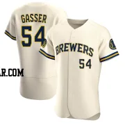 Robert Gasser Men's Milwaukee Brewers Cream Authentic Home Jersey