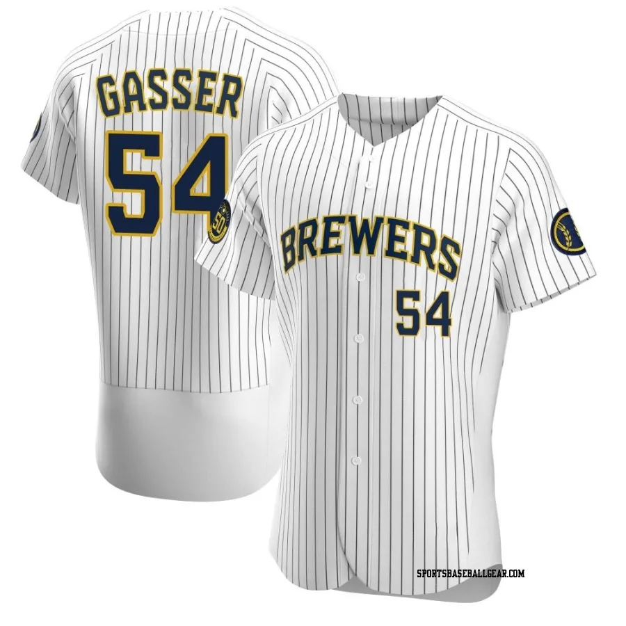 Robert Gasser Men's Milwaukee Brewers White Authentic Alternate Jersey