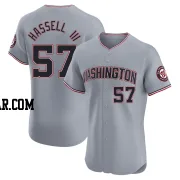 Robert Hassell III Men's Washington Nationals Gray Elite Road Jersey