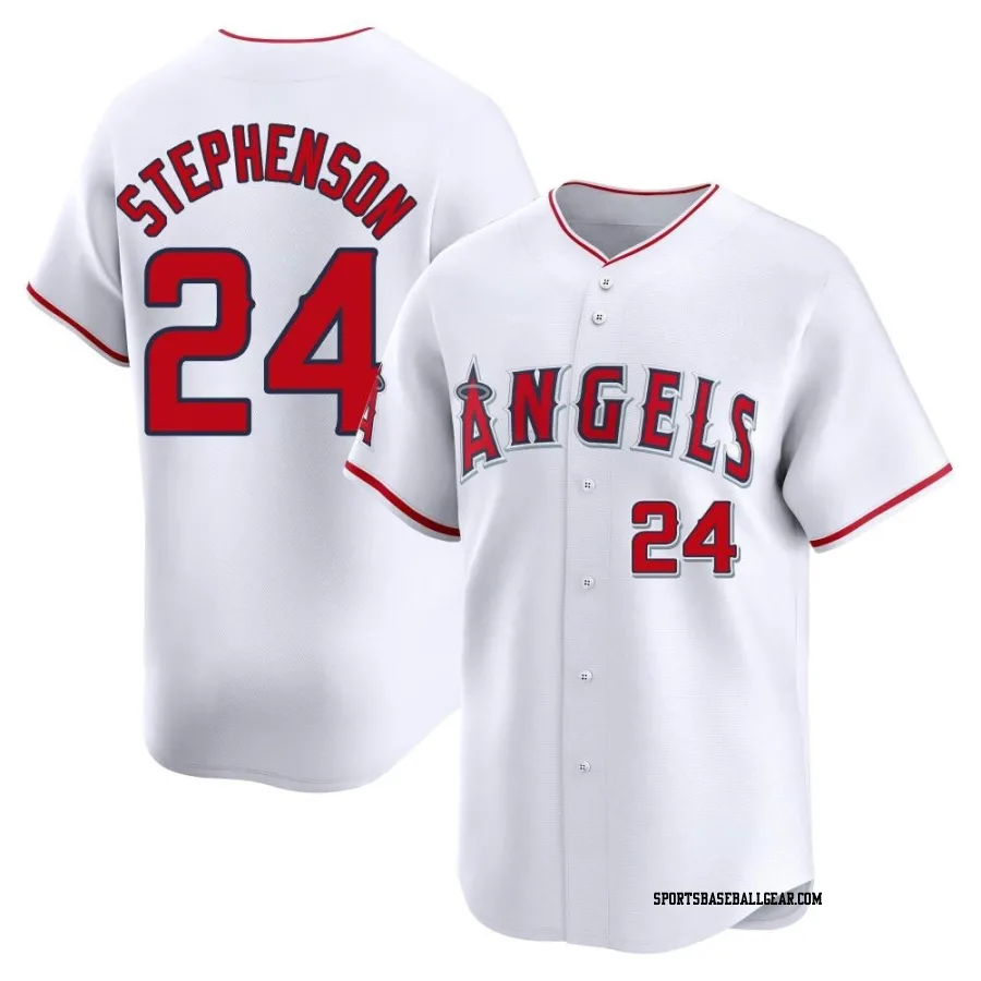 Robert Stephenson Men's Los Angeles Angels White Limited Home Jersey
