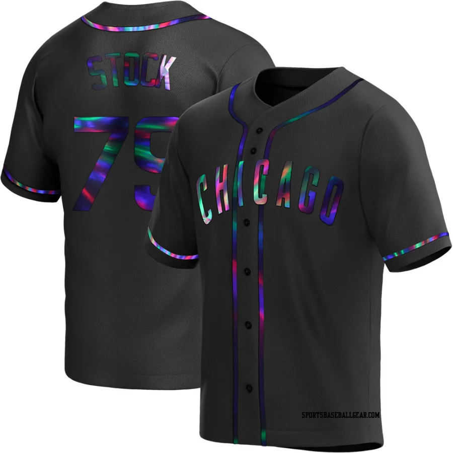 Robert Stock Men's Chicago Cubs Black Holographic Replica Alternate Jersey