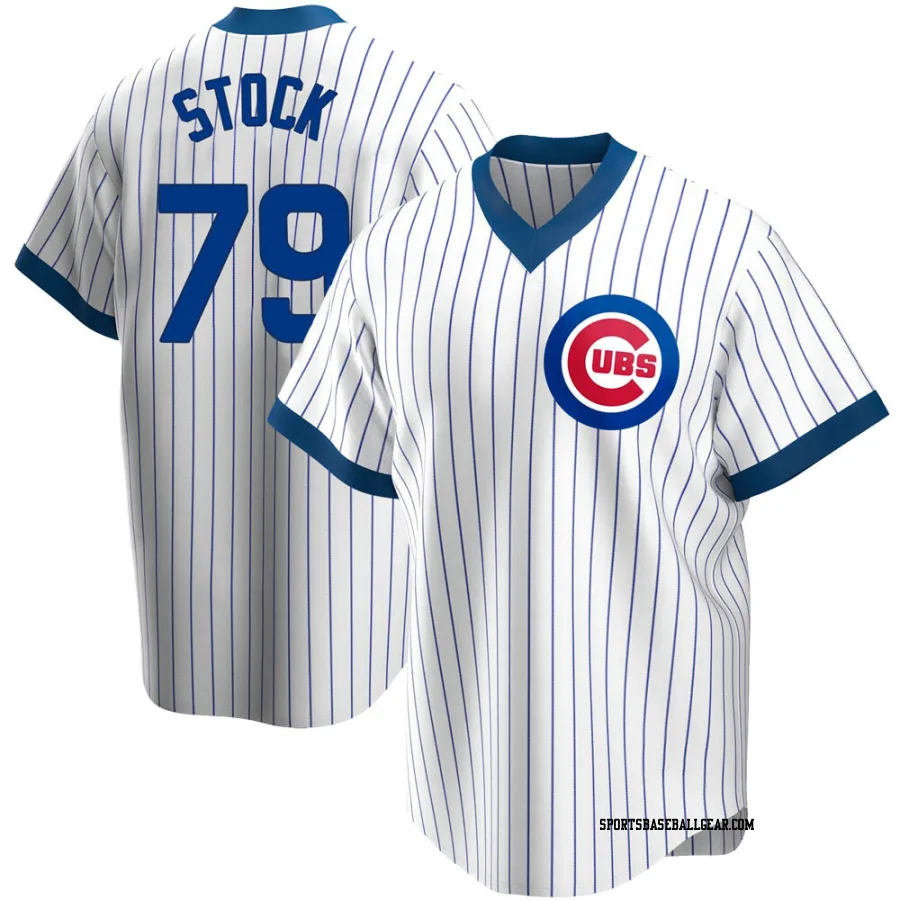 Robert Stock Men's Chicago Cubs White Replica Home Cooperstown Collection Jersey
