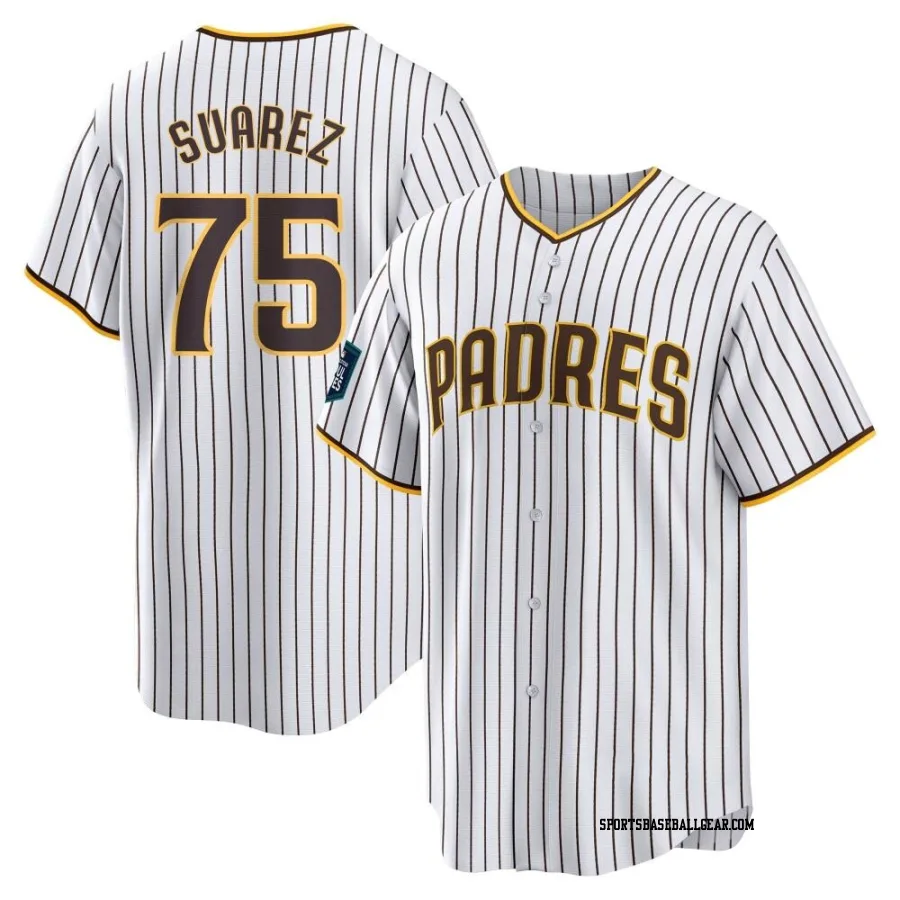 Robert Suarez Men's San Diego Padres White Replica 2024 World Tour Seoul Series Home Jersey