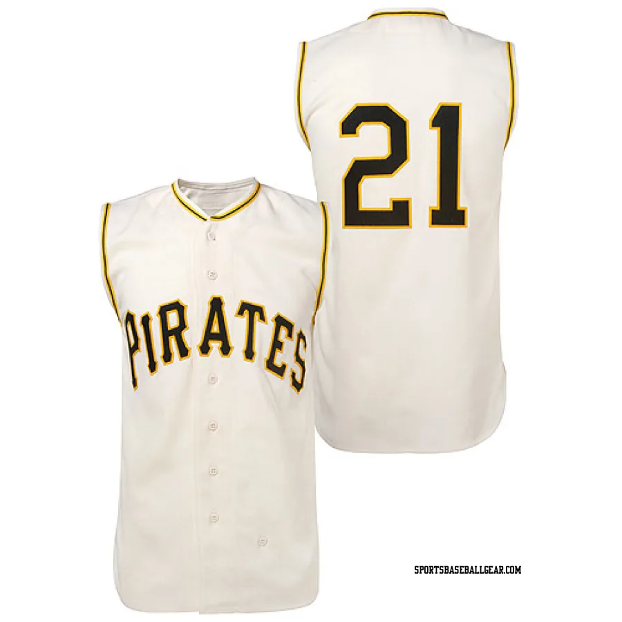Roberto Clemente Men's Pittsburgh Pirates Cream Replica 1960 Throwback Jersey