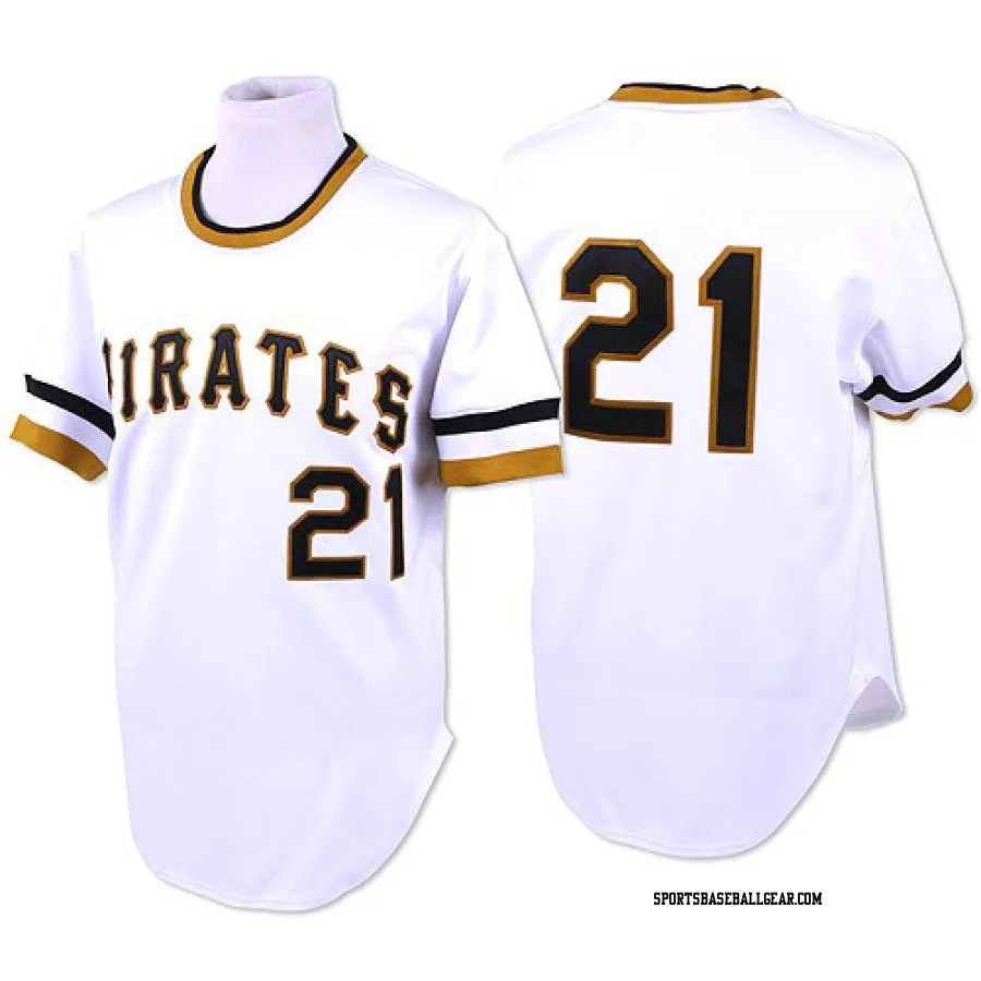 Roberto Clemente Men's Pittsburgh Pirates White Authentic Throwback Jersey