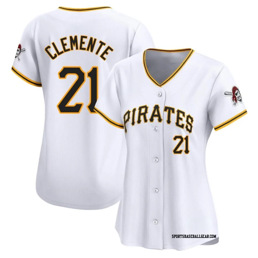 Roberto Clemente Women's Pittsburgh Pirates White Limited Home Jersey