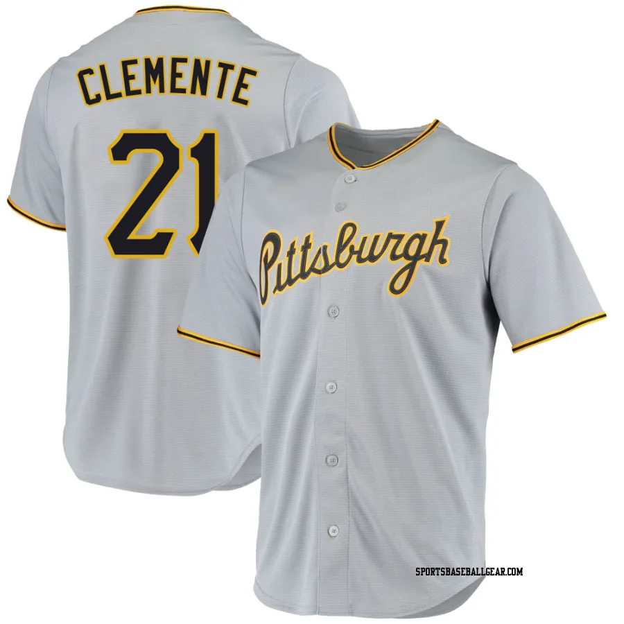 Roberto Clemente Youth Pittsburgh Pirates Gray Replica Road Jersey