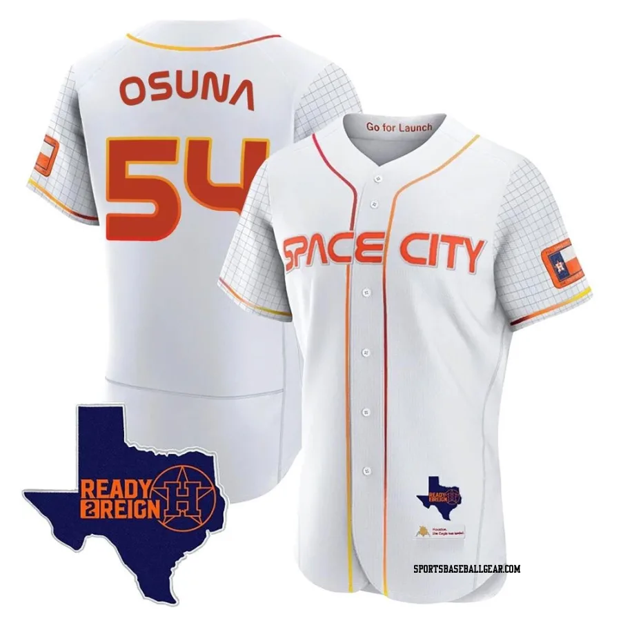 Roberto Osuna Men's Houston Astros White Authentic 2023 Space City Ready 2 Reign Flex Base Jersey