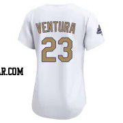 Robin Ventura Women's Los Angeles Dodgers Gold Limited White 2025 Collection Jersey