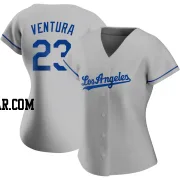 Robin Ventura Women's Los Angeles Dodgers Gray Replica Road Jersey