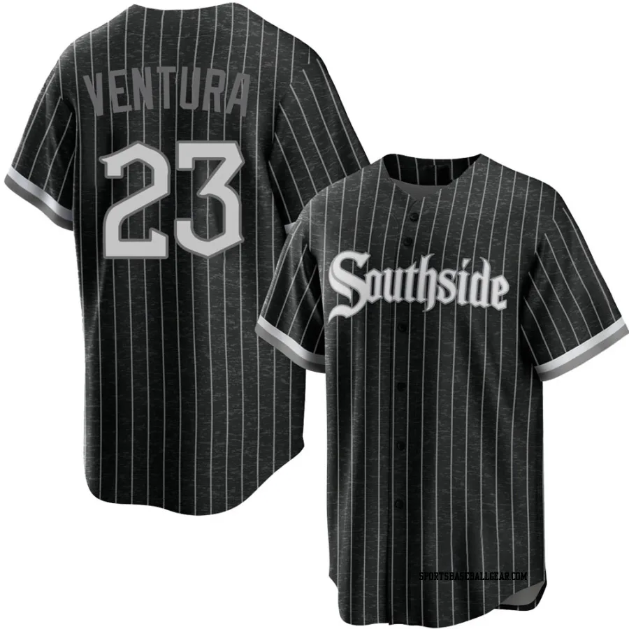 Robin Ventura Youth Chicago White Sox Black Replica 2021 City Connect Jersey