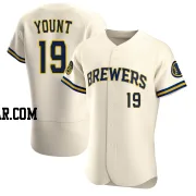 Robin Yount Men's Milwaukee Brewers Cream Authentic Home Jersey