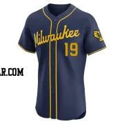 Robin Yount Men's Milwaukee Brewers Navy Elite Alternate Jersey