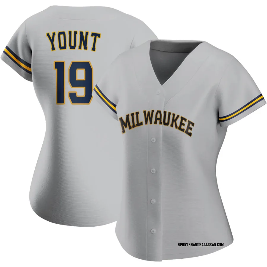 Robin Yount Women's Milwaukee Brewers Gray Replica Road Jersey