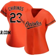 Robinson Chirinos Women's Baltimore Orioles Orange Authentic Alternate Jersey