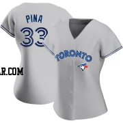 Robinson Pina Women's Toronto Blue Jays Gray Replica Road Jersey