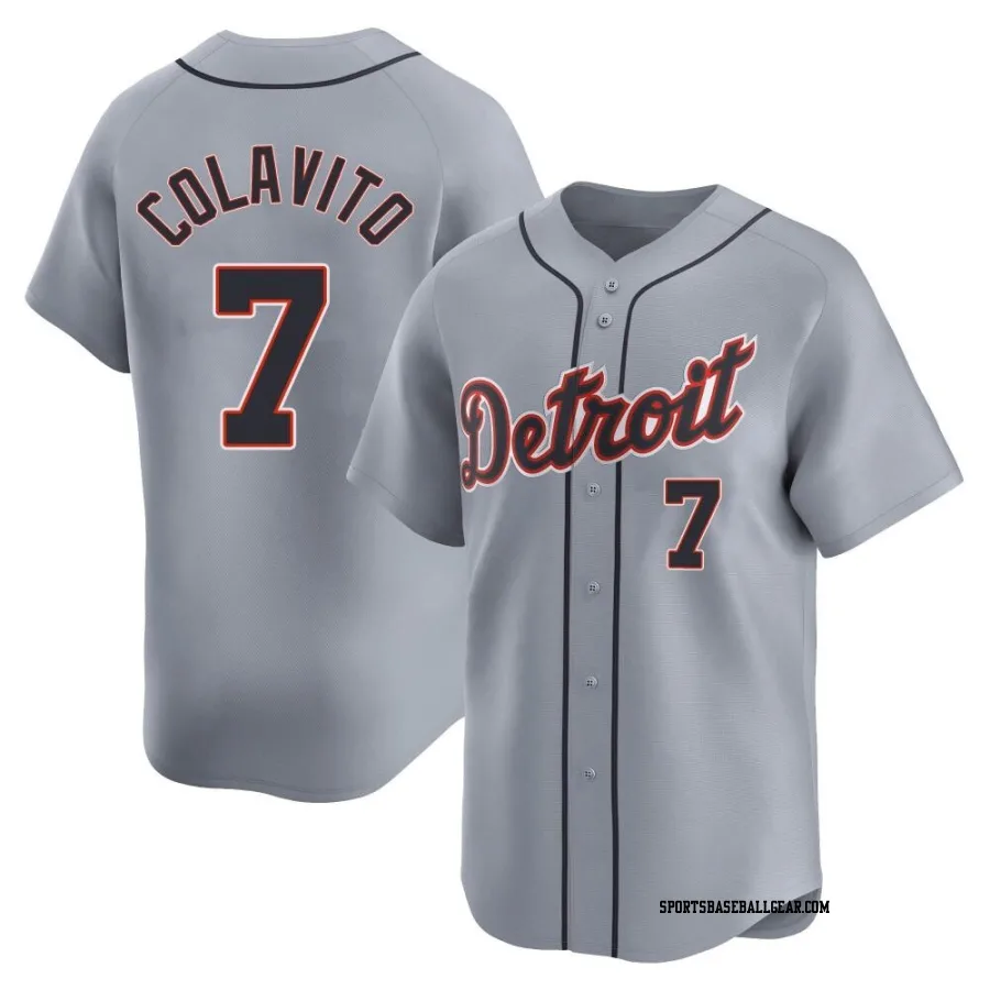 Rocky Colavito Men's Detroit Tigers Gray Limited Road Jersey