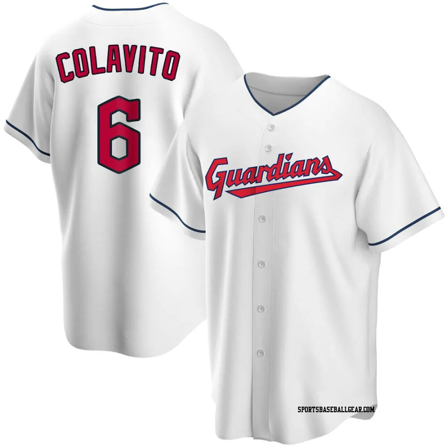 Rocky Colavito Youth Cleveland Guardians White Replica Home Jersey