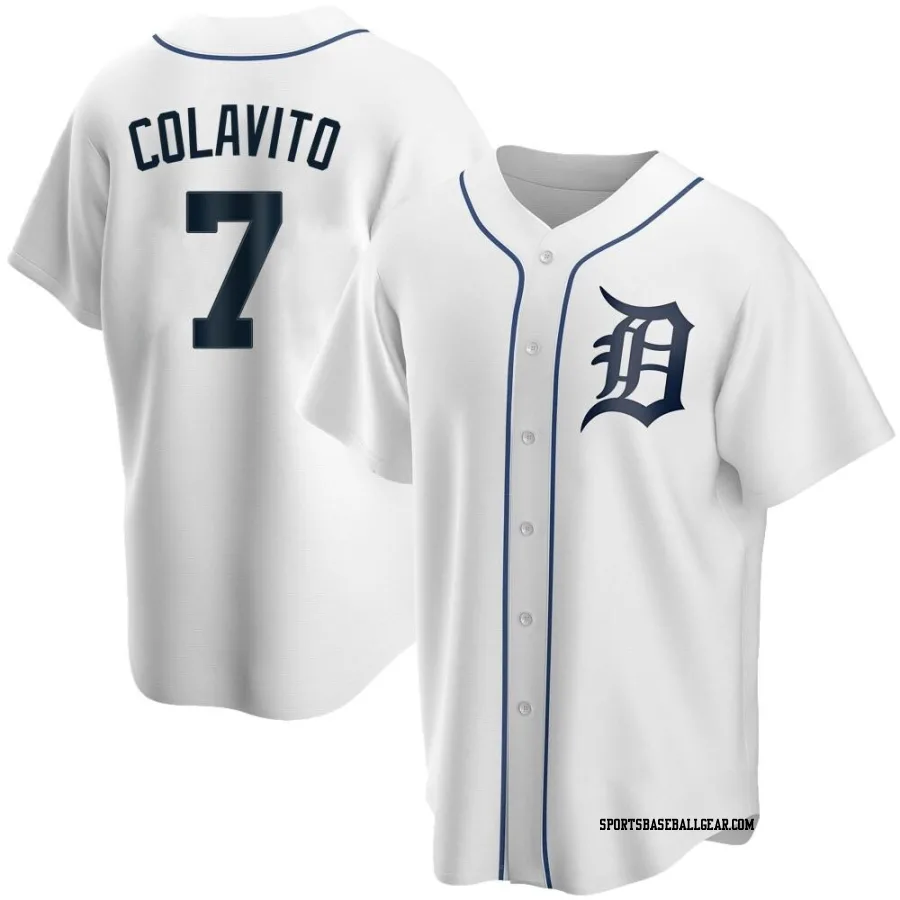 Rocky Colavito Youth Detroit Tigers White Replica Home Jersey