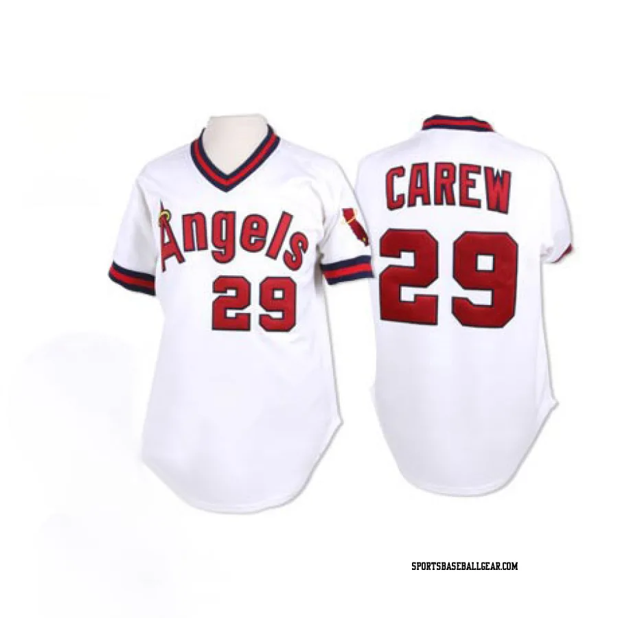 Rod Carew Men's Los Angeles Angels White Authentic Throwback Jersey