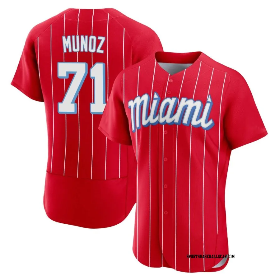 Roddery Munoz Men's Miami Marlins Red Authentic 2021 City Connect Jersey