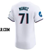 Roddery Munoz Men's Miami Marlins White Elite Home Patch Jersey