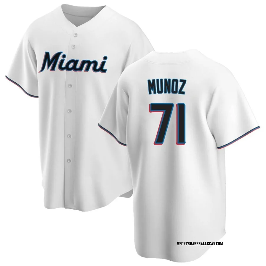 Roddery Munoz Men's Miami Marlins White Replica Home Jersey