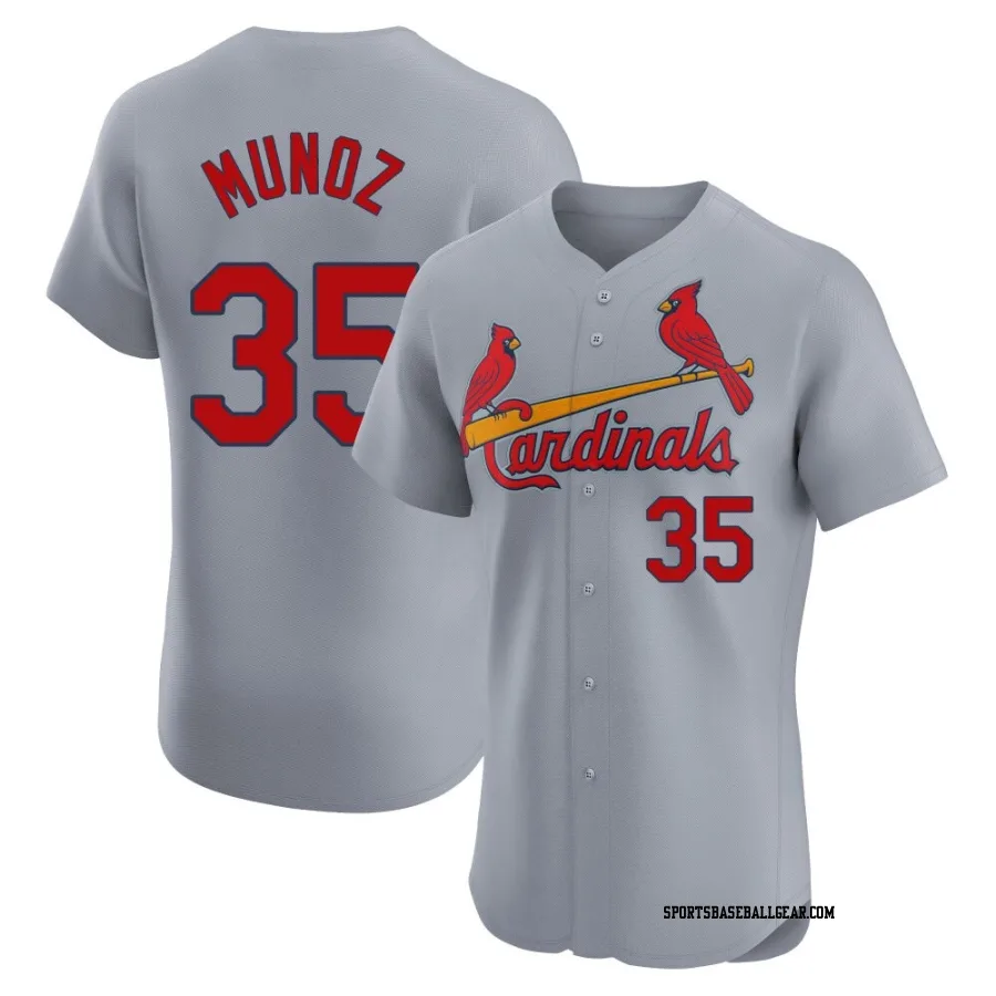 Roddery Munoz Men's St. Louis Cardinals Gray Elite Road Jersey