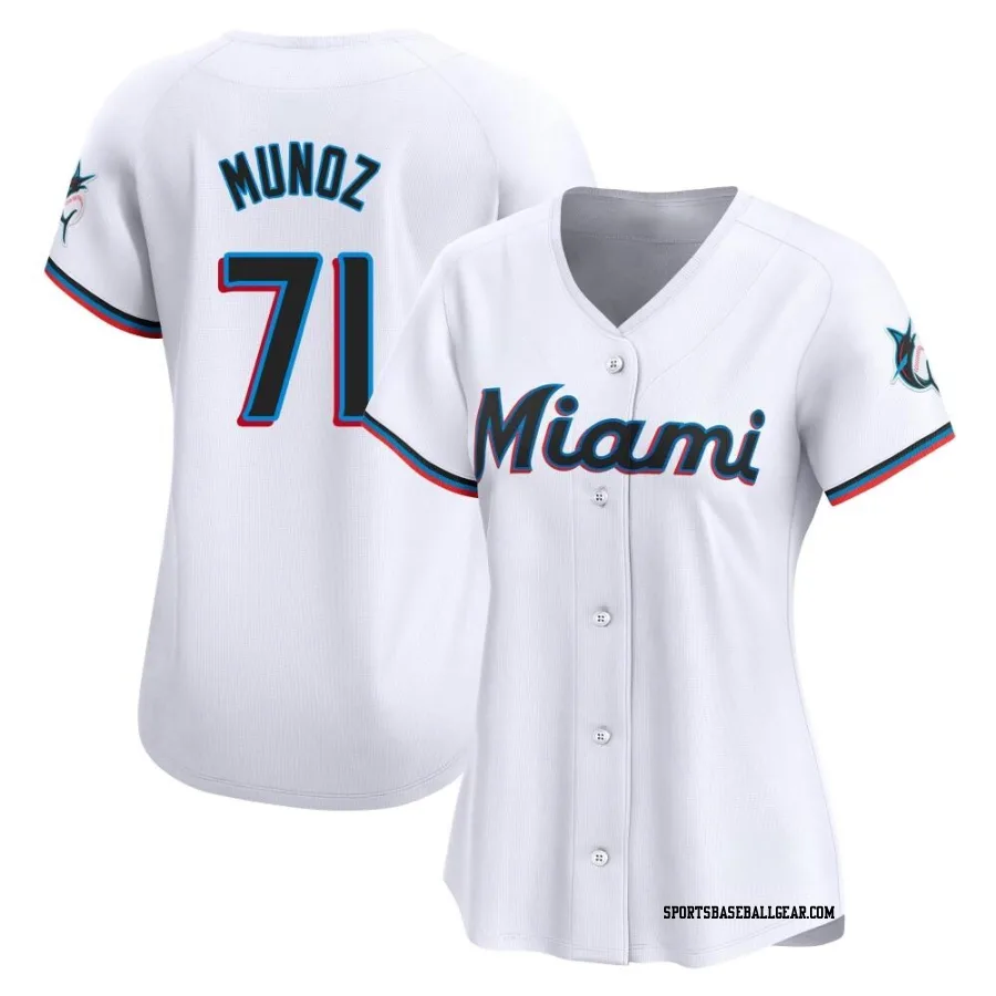 Roddery Munoz Women's Miami Marlins White Limited Home Jersey