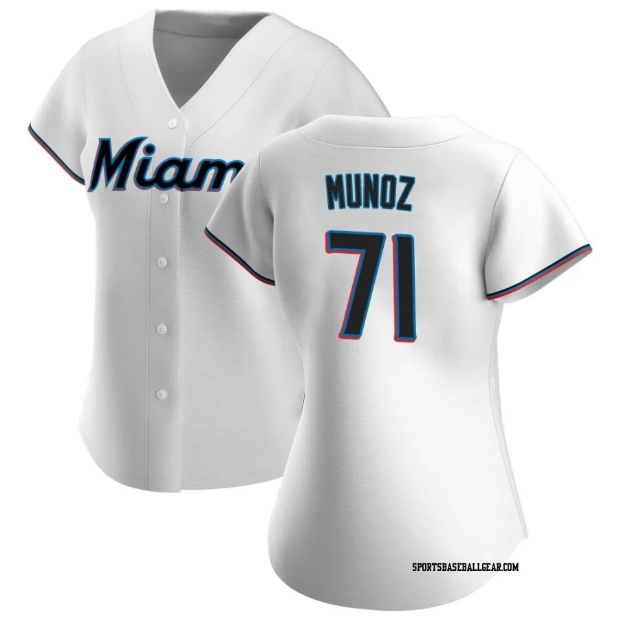 Roddery Munoz Women's Miami Marlins White Replica Home Jersey