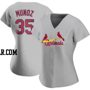 Roddery Munoz Women's St. Louis Cardinals Gray Replica Road Jersey